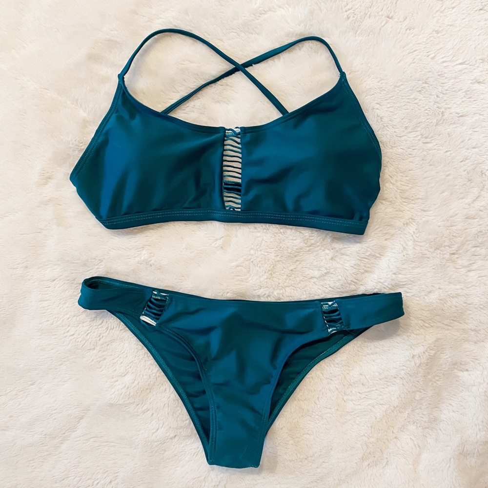 Zaful Emerald Lattice Bikini